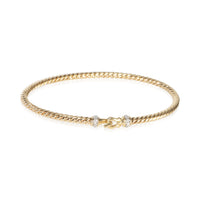 David Yurman Yellow Gold Diamond Cable Buckle Bracelet fv