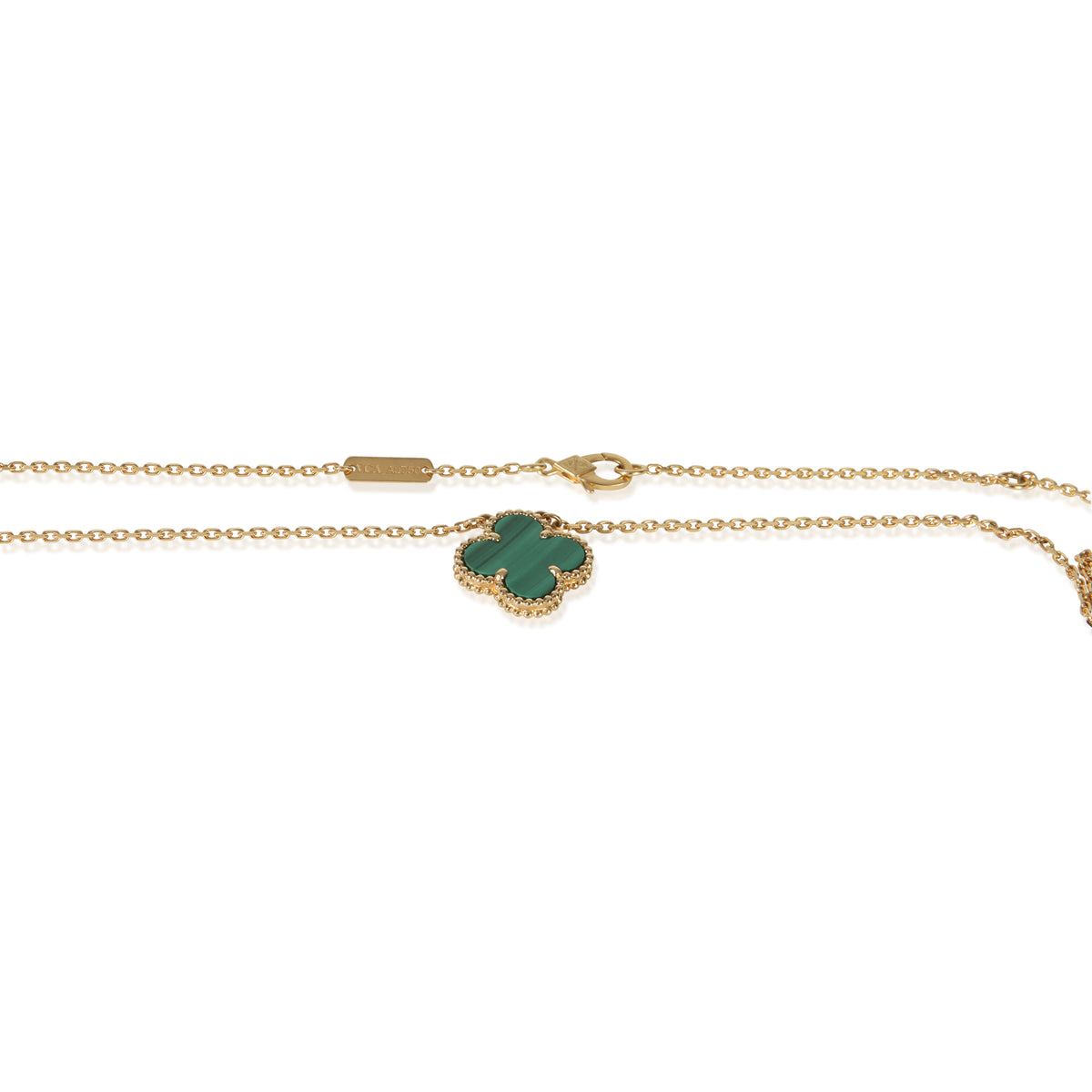 Van Cleef & Arpels Yellow Gold Malachite Vintage Alhambra Pendant 2