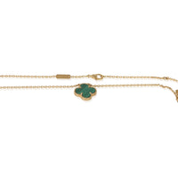 Van Cleef & Arpels Yellow Gold Malachite Vintage Alhambra Pendant 2