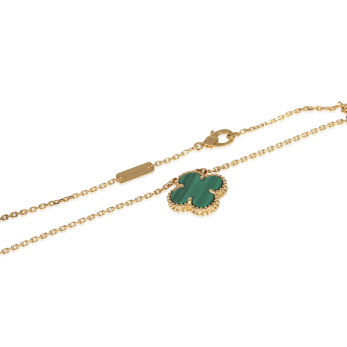 Van Cleef & Arpels Yellow Gold Malachite Vintage Alhambra Pendant 3