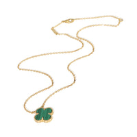 Van Cleef & Arpels Yellow Gold Malachite Vintage Alhambra Pendant 4