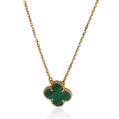 Van Cleef & Arpels Yellow Gold Malachite Vintage Alhambra Pendant fv