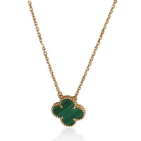 Van Cleef & Arpels Yellow Gold Malachite Vintage Alhambra Pendant fv