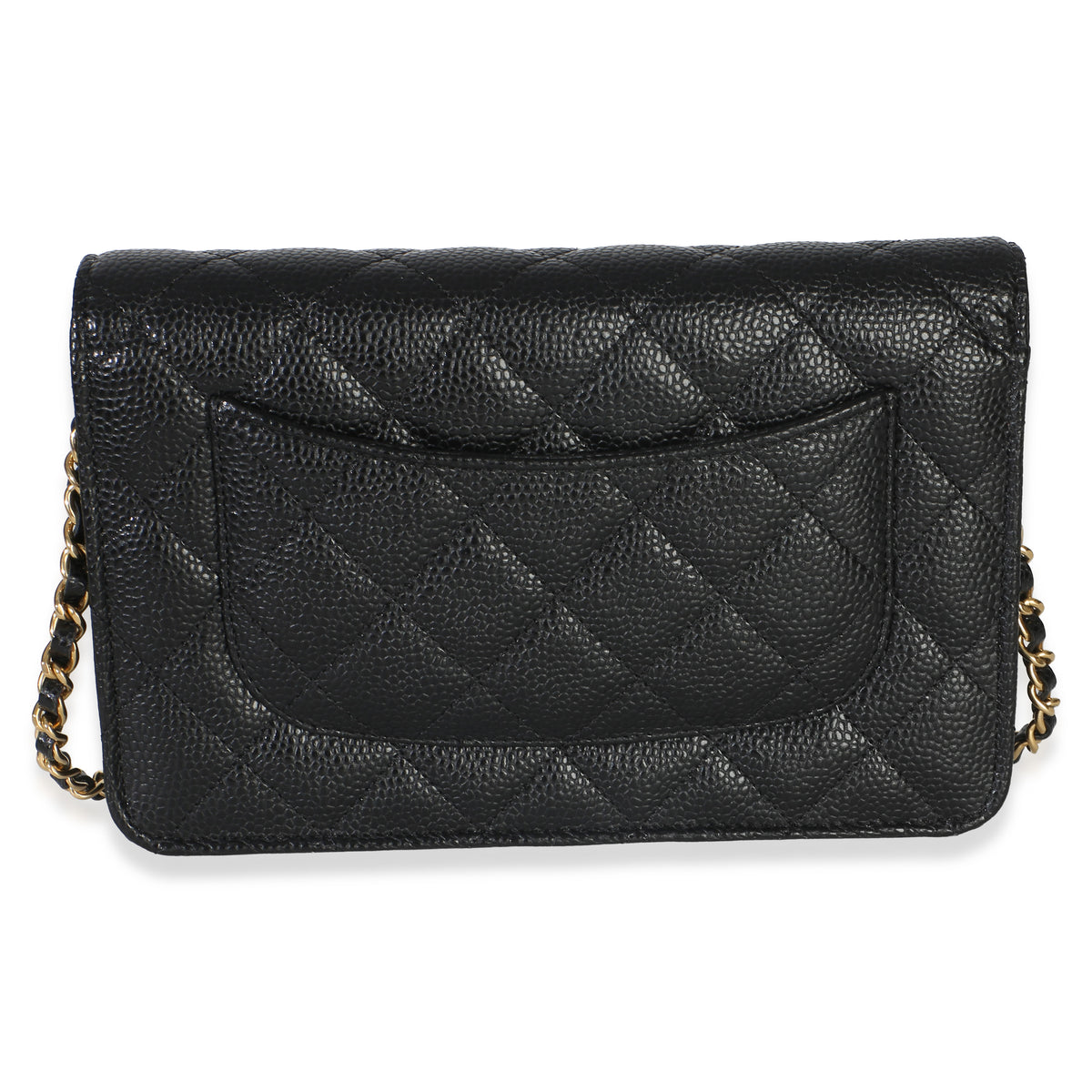 Chanel Black Quilted Caviar CC Wallet On Chain Handbag 4