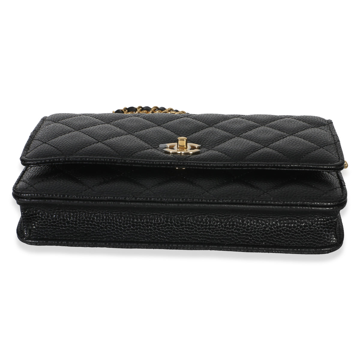 Chanel Black Quilted Caviar CC Wallet On Chain Handbag 5