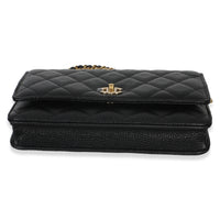 Chanel Black Quilted Caviar CC Wallet On Chain Handbag 5
