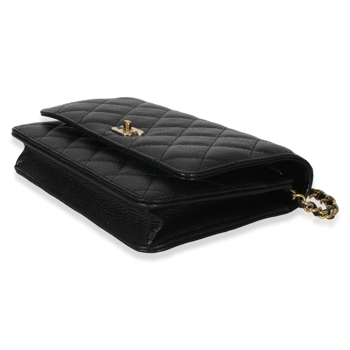 Chanel Black Quilted Caviar CC Wallet On Chain Handbag 6