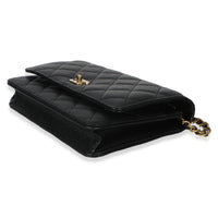 Chanel Black Quilted Caviar CC Wallet On Chain Handbag 6