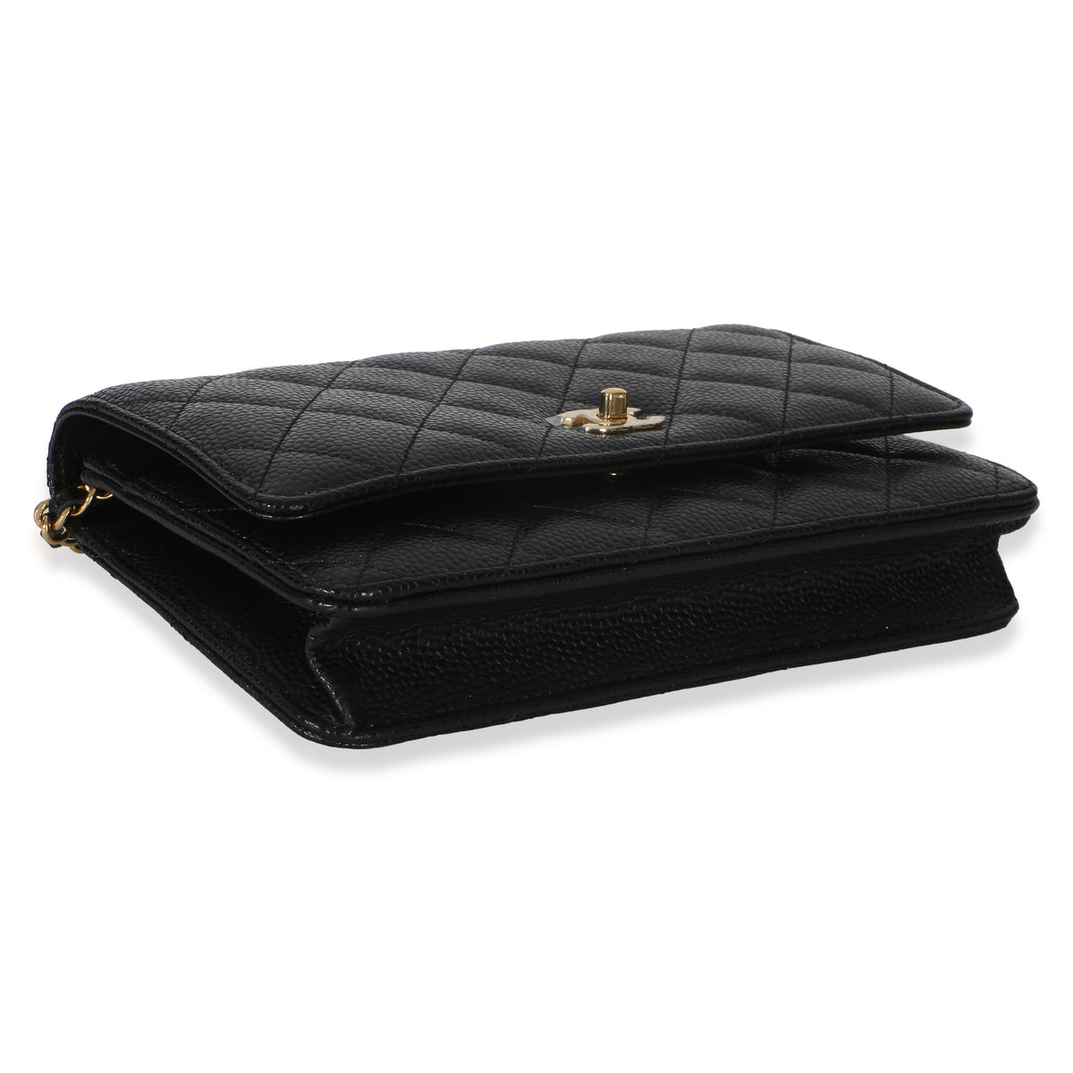Chanel Black Quilted Caviar CC Wallet On Chain Handbag 7