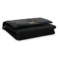 Chanel Black Quilted Caviar CC Wallet On Chain Handbag 7