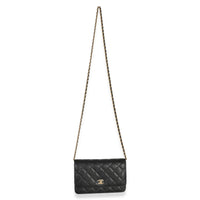 Chanel Black Quilted Caviar CC Wallet On Chain Handbag 8