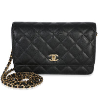 Chanel Black Quilted Caviar CC Wallet On Chain Handbag id