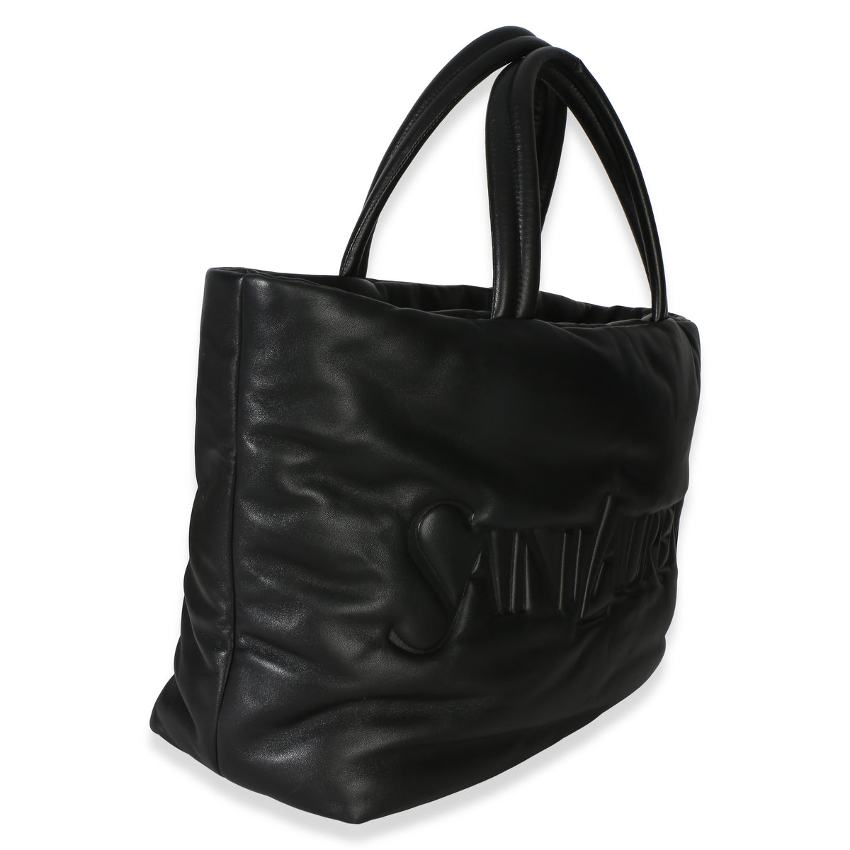 Saint Laurent Black Puffy Nappa Logo Tote Handbag 3