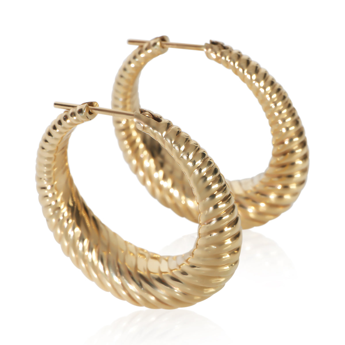Tiffany & Co. Yellow Gold  Vintage Twist Hoop Earrings 2