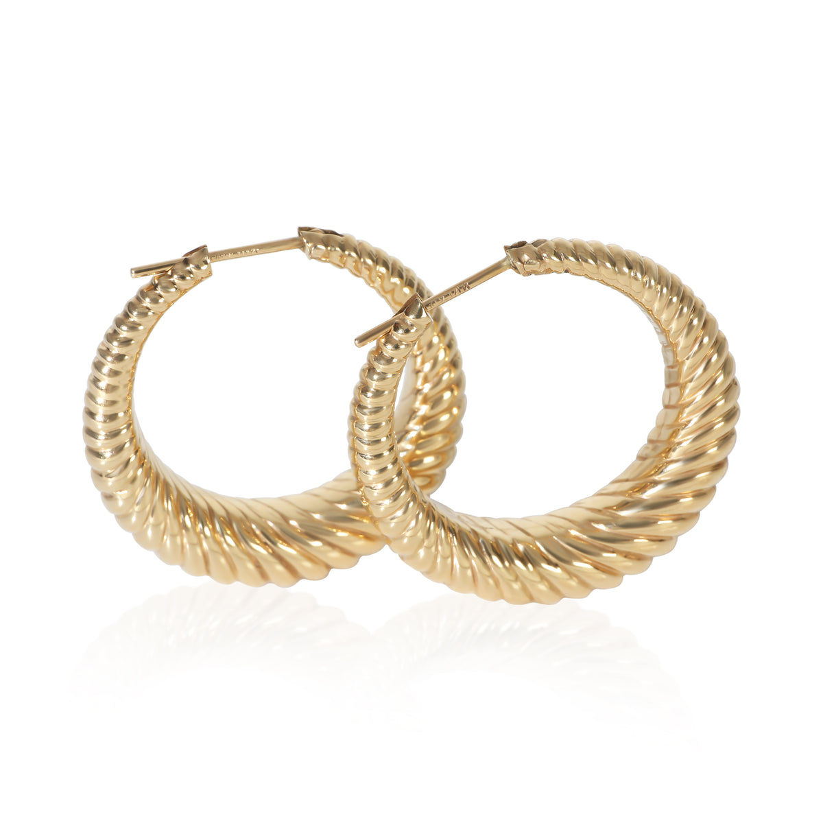 Tiffany & Co. Yellow Gold  Vintage Twist Hoop Earrings 5