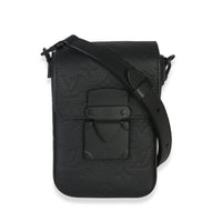 Louis Vuitton Black Monogram Taurillon S Lock Wearable Wallet Handbag fv