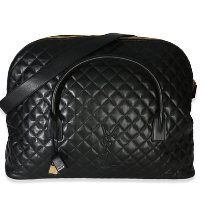 Saint Laurent Black Quilted Calfskin ES Giant Travel Bag Handbag id