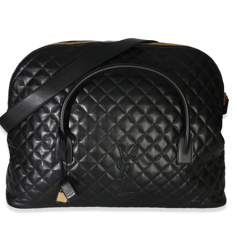 Saint Laurent Black Quilted Calfskin ES Giant Travel Bag Handbag id