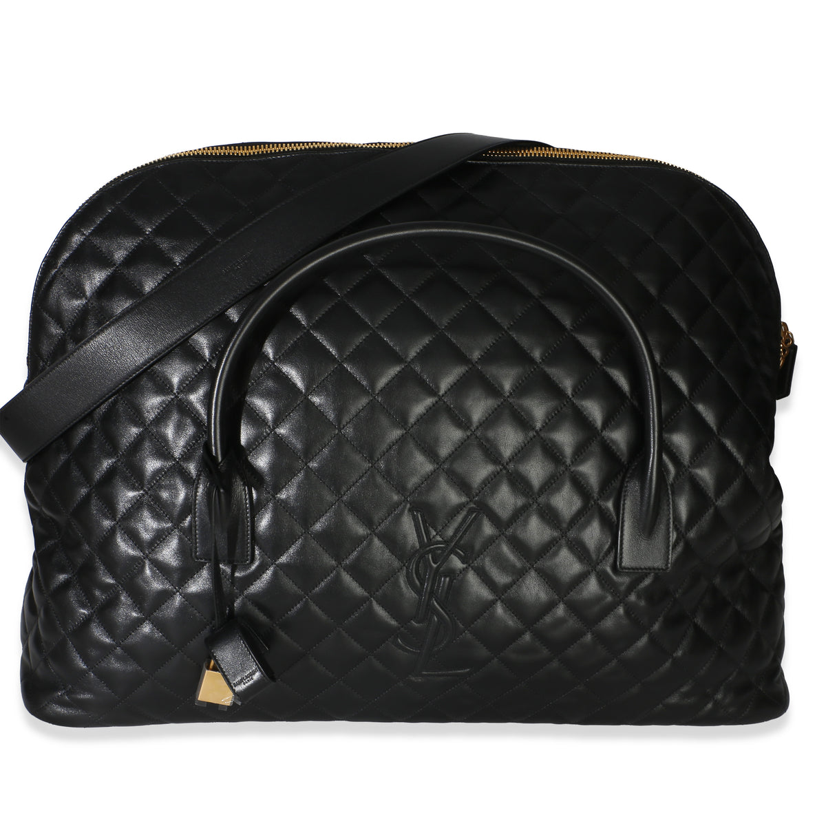 Saint Laurent Black Quilted Calfskin ES Giant Travel Bag Handbag id