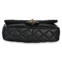 Chanel Black Quilted Patent Goatskin Small CC Eyelet Flap Bag Handbag 5