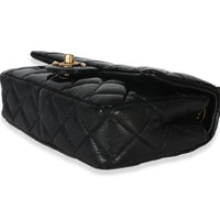 Chanel Black Quilted Patent Goatskin Small CC Eyelet Flap Bag Handbag 6