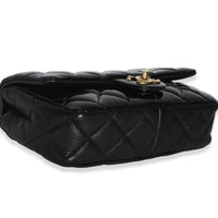 Chanel Black Quilted Patent Goatskin Small CC Eyelet Flap Bag Handbag 7