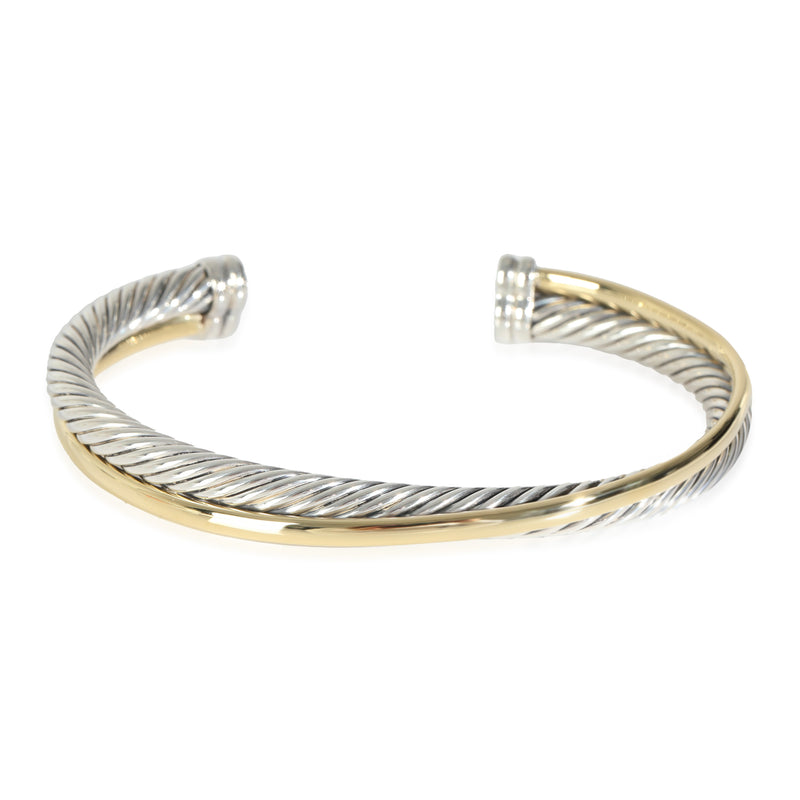 David Yurman Yellow Gold & Sterling Silver  Crossover Bracelet