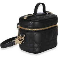 Christian Dior Black Lambskin Cannage Micro Lady Dior Vanity Case Handbag 3