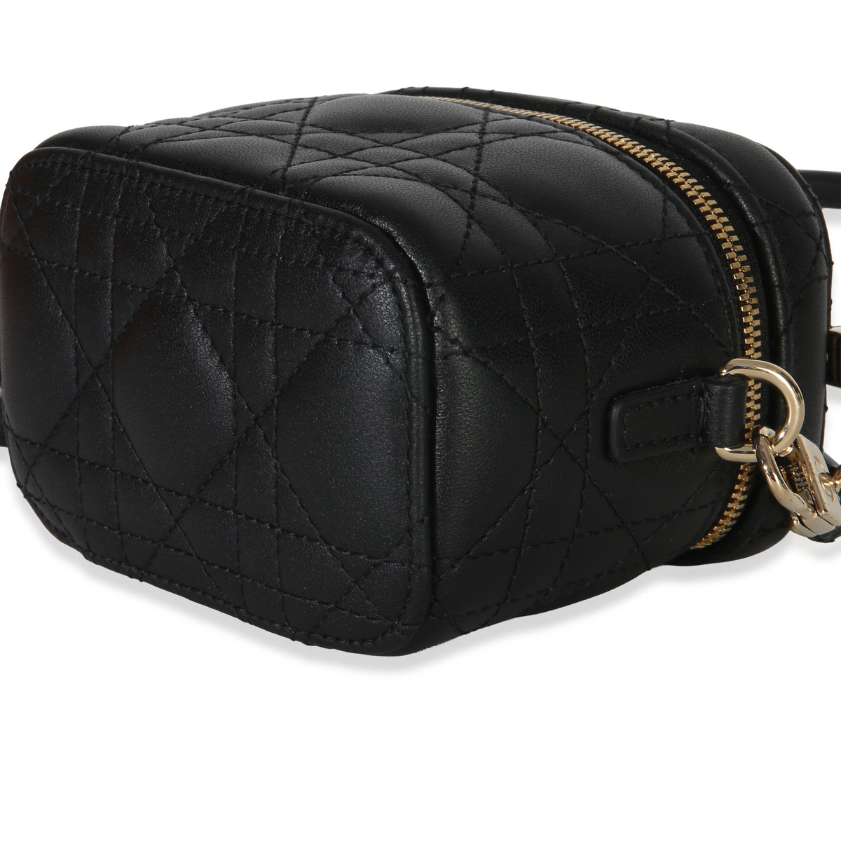 Christian Dior Black Lambskin Cannage Micro Lady Dior Vanity Case Handbag 6