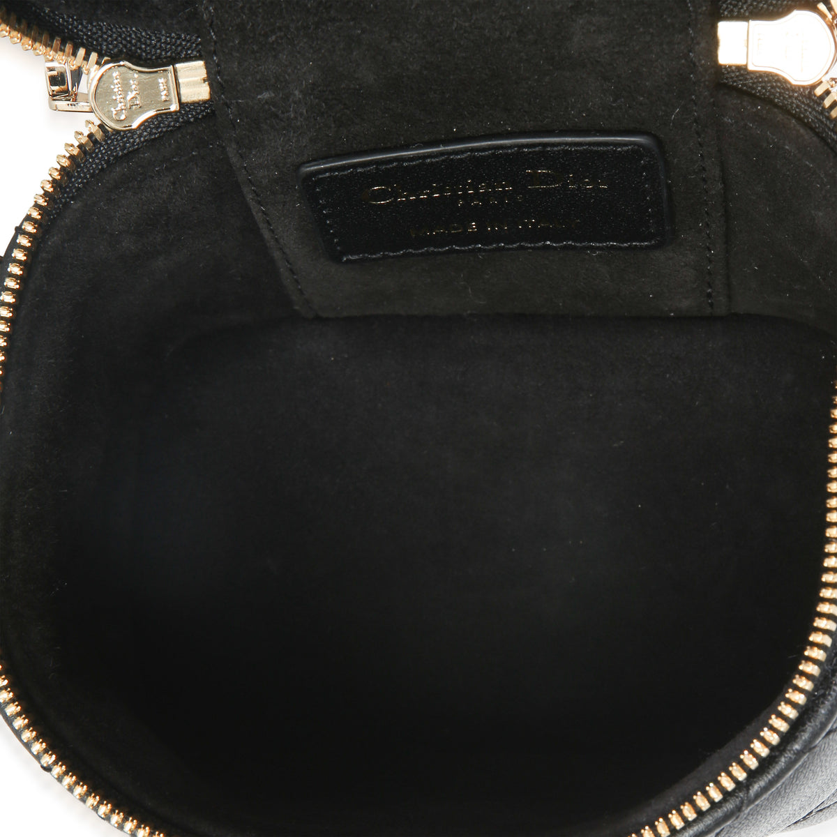 Christian Dior Black Lambskin Cannage Micro Lady Dior Vanity Case Handbag 8