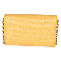 Gucci Yellow Raffia Azalea Calfskin Small Horsebit 1955 Chain Shoulder Bag Handbag 4