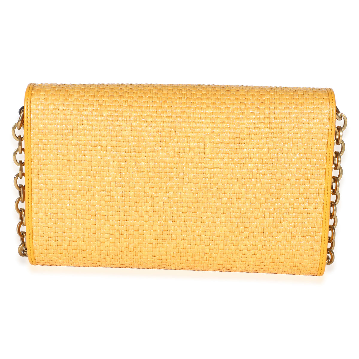 Gucci Yellow Raffia Azalea Calfskin Small Horsebit 1955 Chain Shoulder Bag Handbag 4
