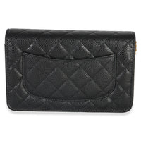 Chanel Black Quilted Caviar CC Wallet On Chain Handbag 4