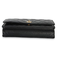 Chanel Black Quilted Caviar CC Wallet On Chain Handbag 5