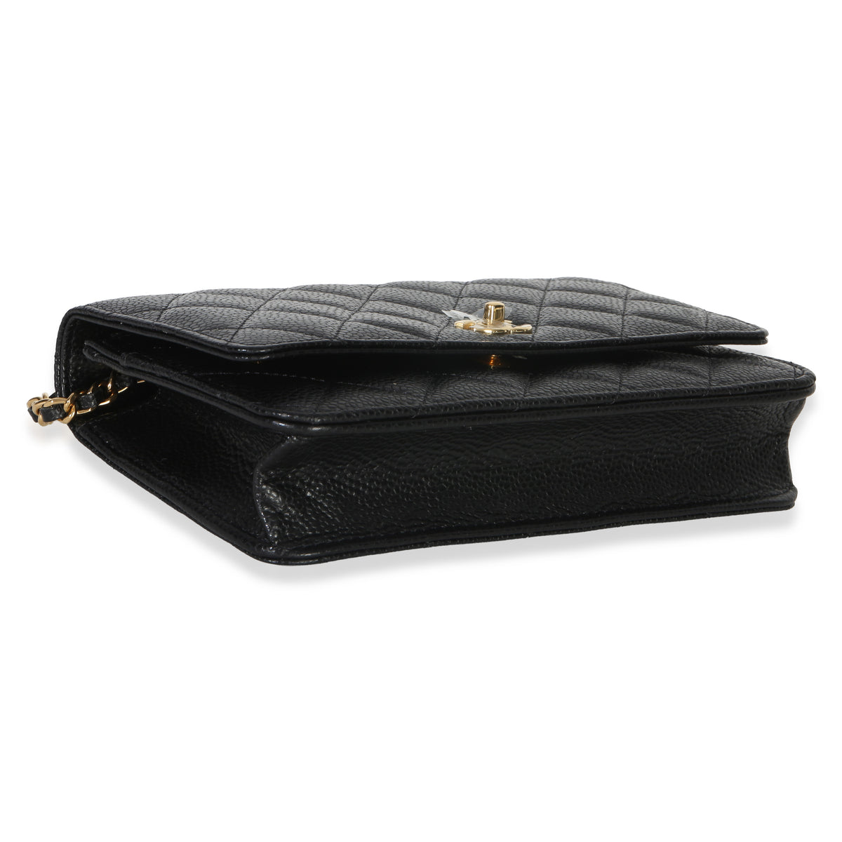 Chanel Black Quilted Caviar CC Wallet On Chain Handbag 7