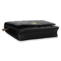 Chanel Black Quilted Caviar CC Wallet On Chain Handbag 7