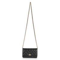 Chanel Black Quilted Caviar CC Wallet On Chain Handbag 8