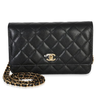 Chanel Black Quilted Caviar CC Wallet On Chain Handbag id