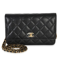 Chanel Black Quilted Caviar CC Wallet On Chain Handbag id