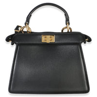 Fendi Black Shiny Nappa Petite Peekaboo I SEE U Satchel Handbag 4