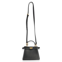 Fendi Black Shiny Nappa Petite Peekaboo I SEE U Satchel Handbag 8