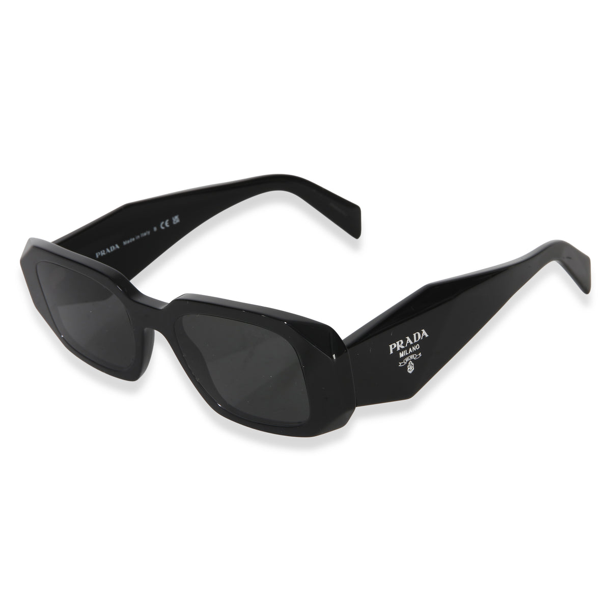 Prada Black Acetate Square Frame Symbole Sunglasses 2