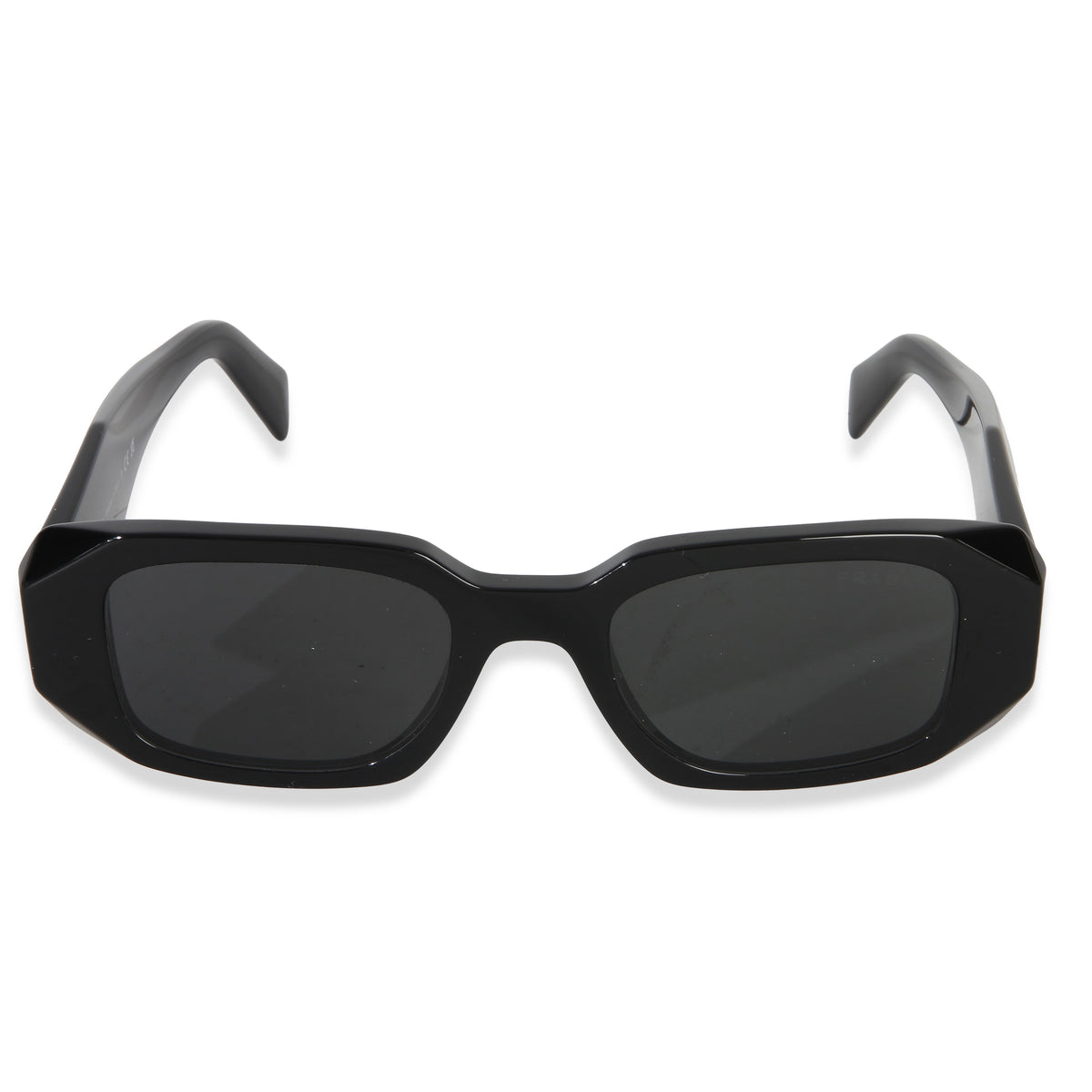 Prada Black Acetate Square Frame Symbole Sunglasses fv