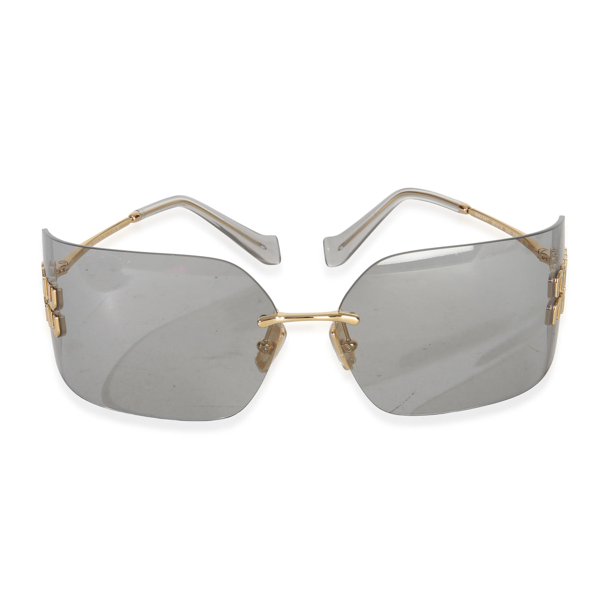 Miu Miu Gold Metal Grey Lens Aube Sunglasses fv