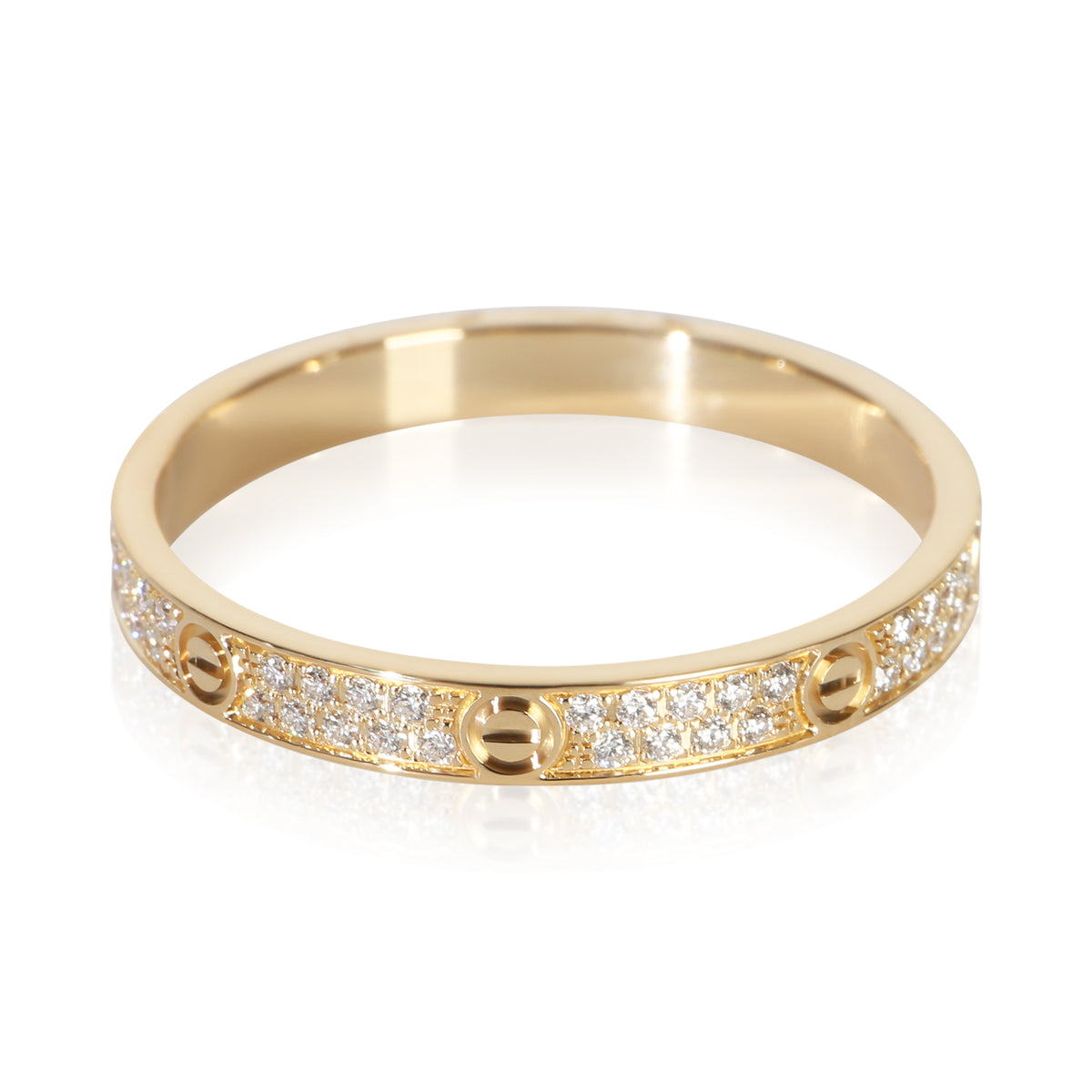 Cartier Yellow Gold Diamond Mini Model Love Ring 2