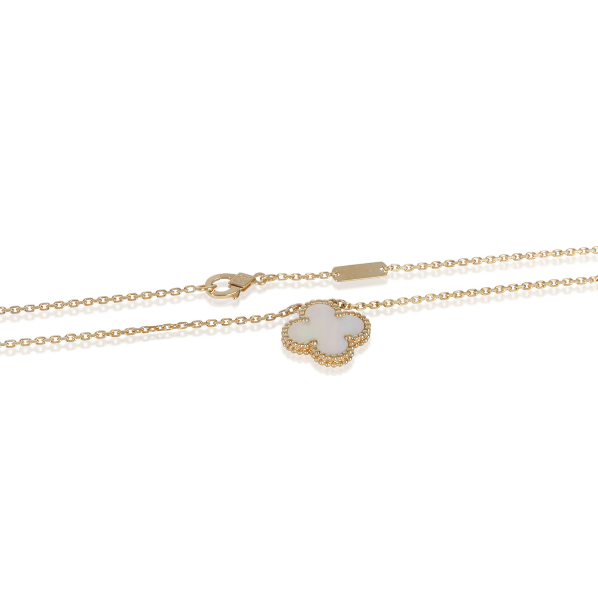 Van Cleef & Arpels Yellow Gold Mother Of Pearl Vintage Alhambra Pendant 2