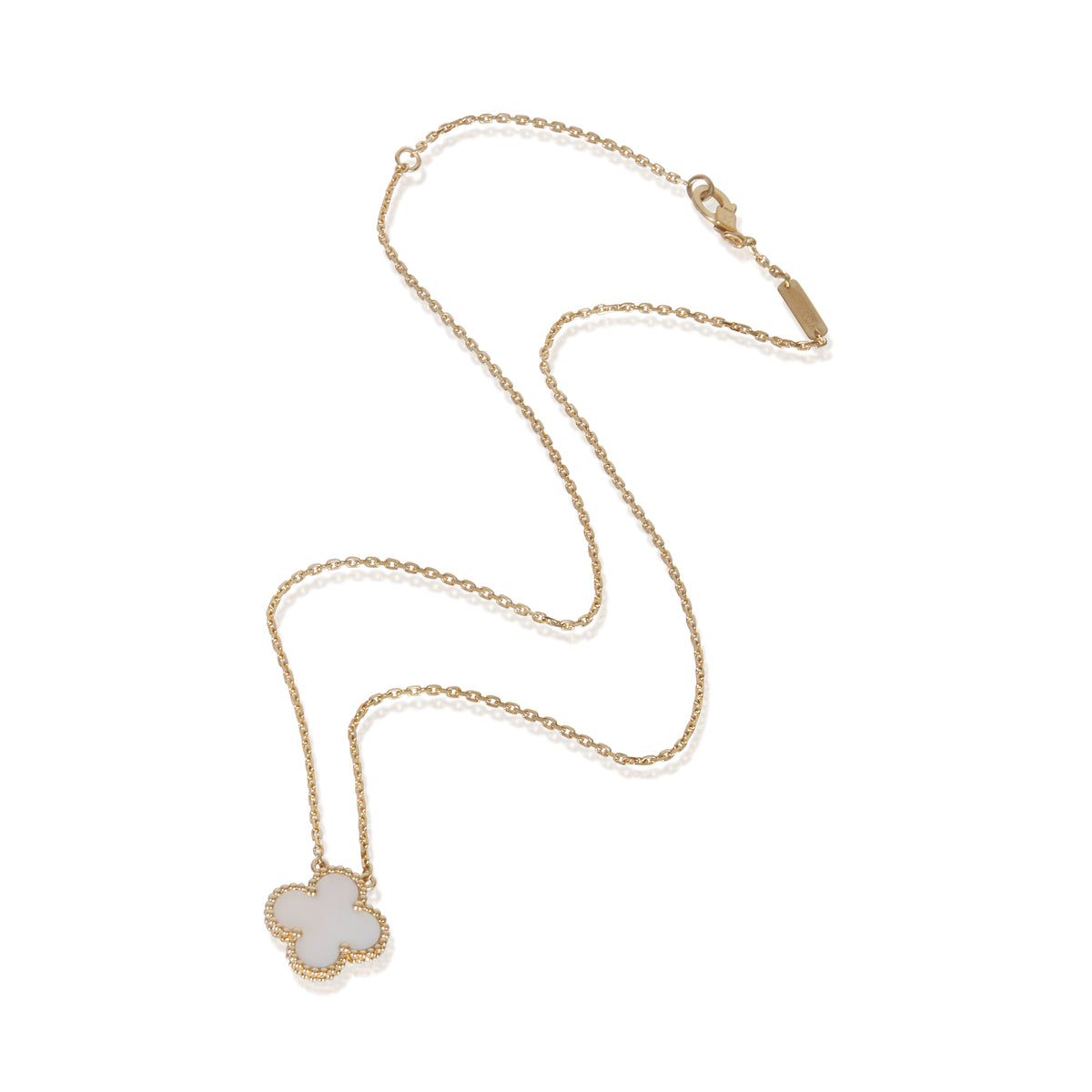 Van Cleef & Arpels Yellow Gold Mother Of Pearl Vintage Alhambra Pendant 3