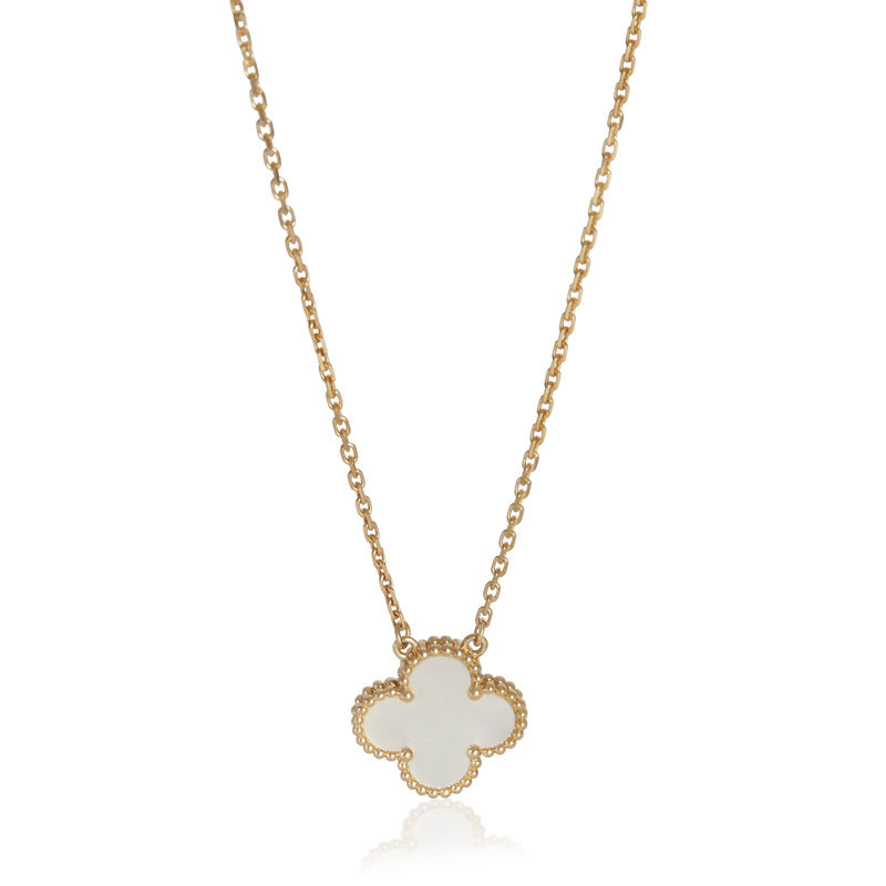 Van Cleef & Arpels Yellow Gold Mother Of Pearl Vintage Alhambra Pendant fv