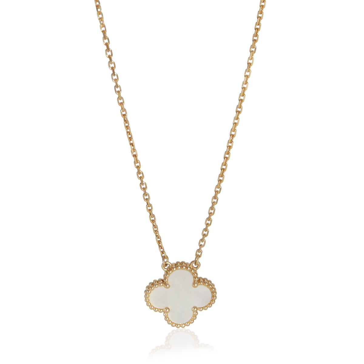 Van Cleef & Arpels Yellow Gold Mother Of Pearl Vintage Alhambra Pendant fv