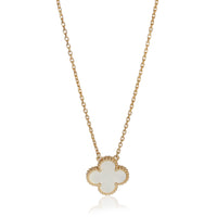 Van Cleef & Arpels Yellow Gold Mother Of Pearl Vintage Alhambra Pendant fv